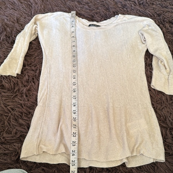 Nic+ Zoe linen Top Knit Beige Transitional Color Fall Quality  Size small - Picture 7 of 7